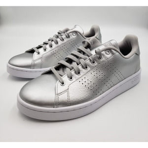 Adidas Womens Advantage Sneaker EE8197 Silver/White Size 10 FREE SHIPPING!